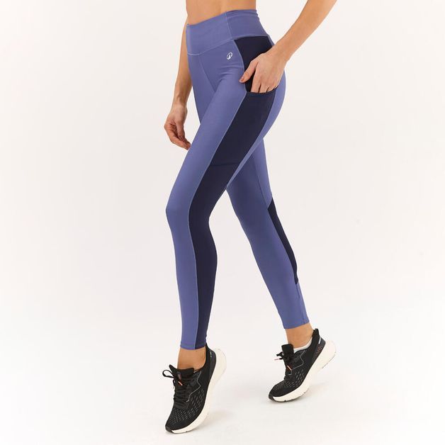Legging Feminina de Treino com bolso 120 Domyos, azul, 3G