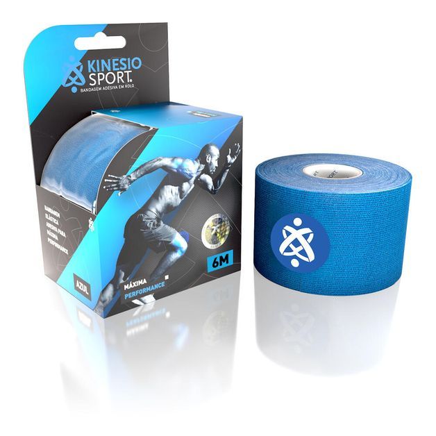 Fita de Basquete Elástica Kinésio Sports, azul, UNICO
