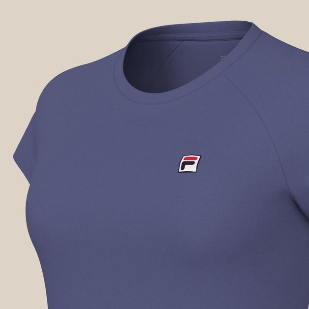 *camiseta fem fila tennis basic azul, xl Azul G