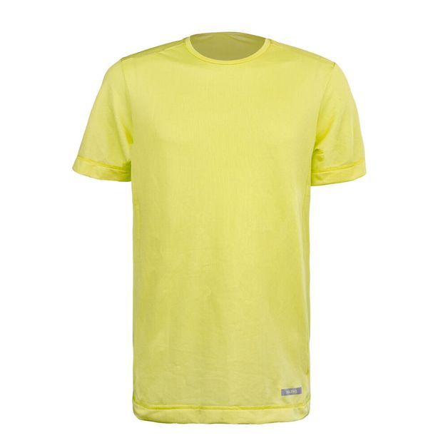 Camiseta de corrida masculina seca e respirável, amarelo-pastel, GG