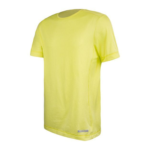 Camiseta de corrida masculina seca e respirável, amarelo-pastel, GG