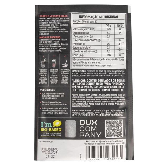 *whey 100% sache dux baunilha, no size Doce-de-leite ÚNICO