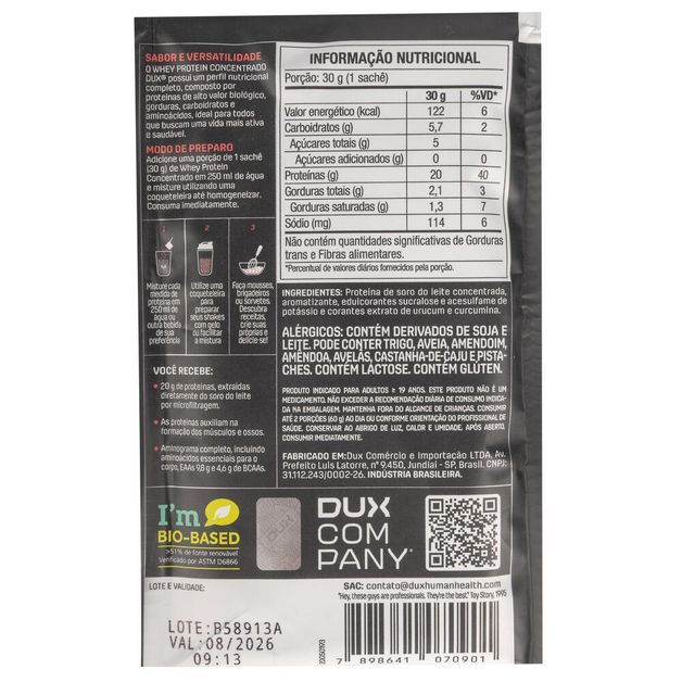 *whey 100% sache dux baunilha, no size Baunilha ÚNICO