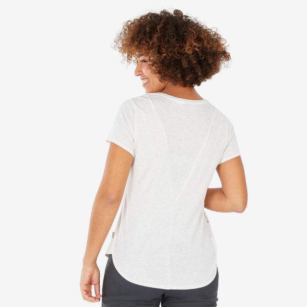 Camiseta Feminina para Caminhada NH500 Quechua / branco / 3G