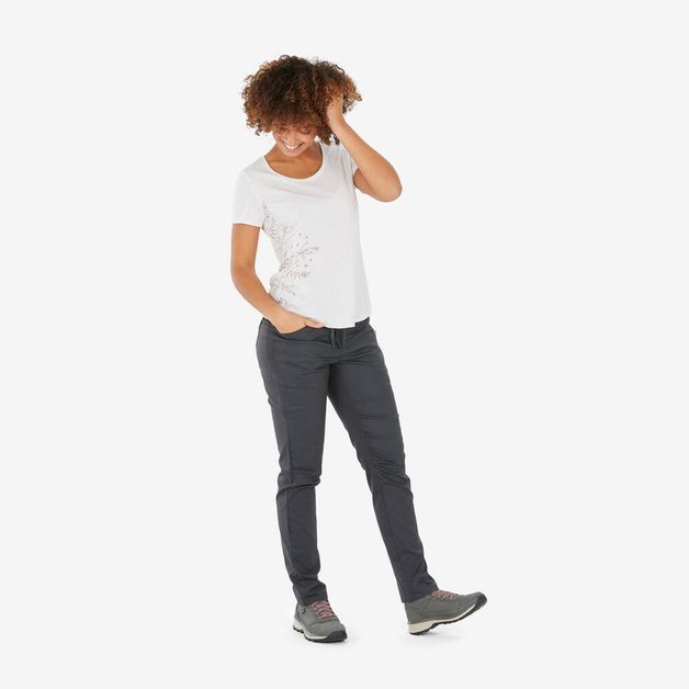 Camiseta Feminina para Caminhada NH500 Quechua / branco / 3G