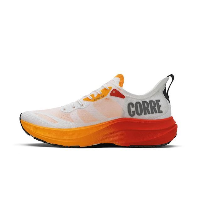 Tênis Unissex de Corrida  Corre 4 Olympikus, branco-laranja, 40 BR
