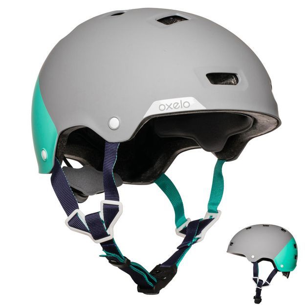 Capacete-MF540-Oxelo-cinza-verde-55-59-CM