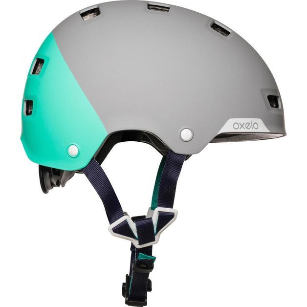 Capacete-MF540-Oxelo-cinza-verde-55-59-CM