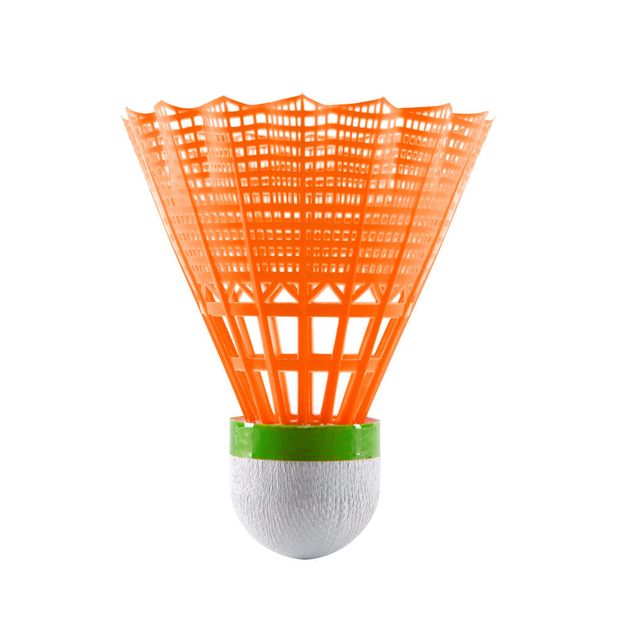 Volante-de-Plastico-Badminton-PSC-100-Medium-Branco-Cinza-Laranja--conjunto-3-