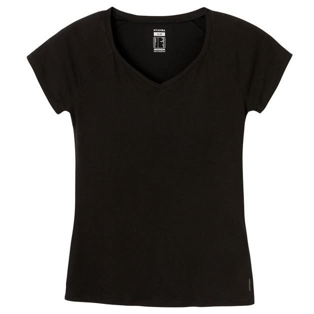 Tee-shirt-500-slim-gym-women-black-pp-Preta-PP