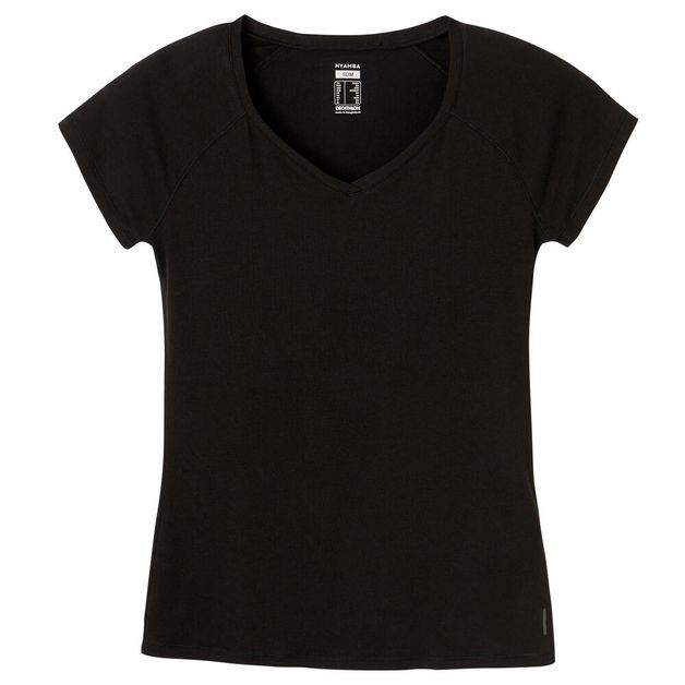 Tee-shirt-500-slim-gym-women-black-pp-Preta-3G