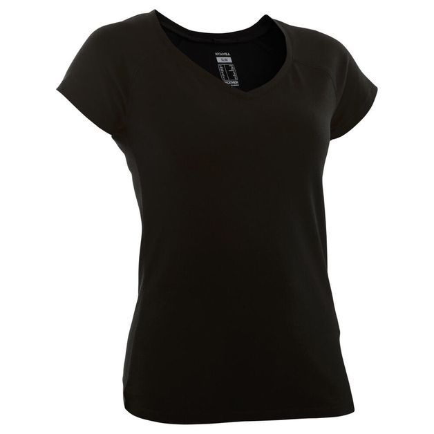 Tee-shirt-500-slim-gym-women-black-pp-Preta-3G
