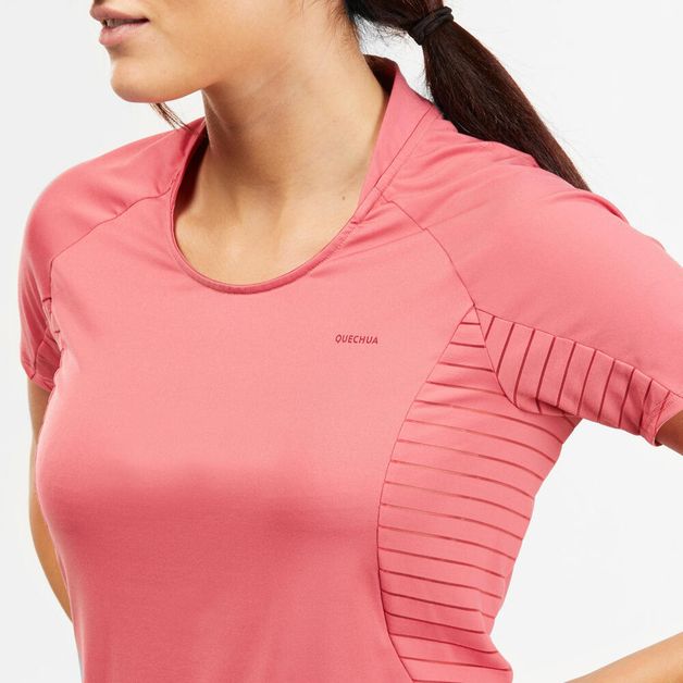 Camiseta-feminina-de-trilha-MH500-rosa-M