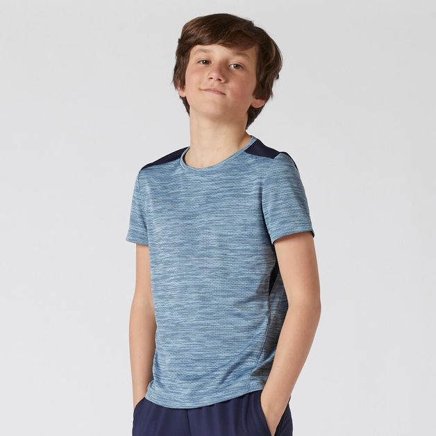 Camiseta-infantil-de-ginastica-S500-preto-5-6-anos
