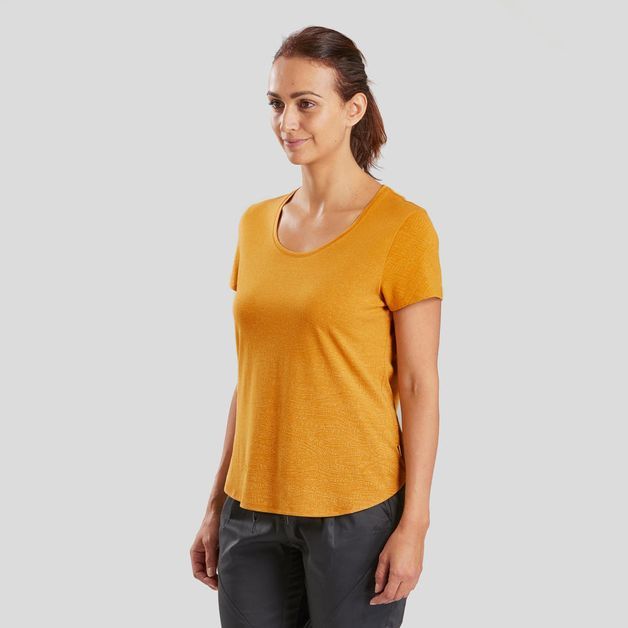 Camiseta-feminina-de-trilha-NH500-Laranja-GG