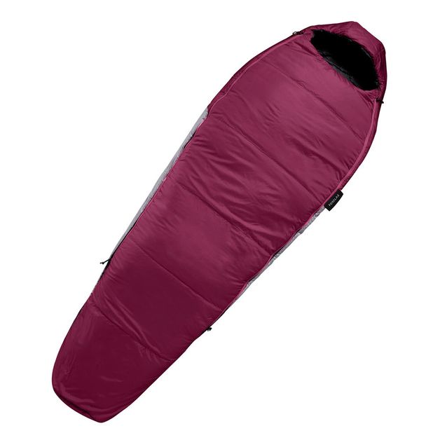 Sleeping-bag-trek-500-5°-claret-borde-m-G