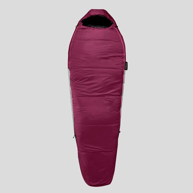 Sleeping-bag-trek-500-5°-claret-borde-m-G