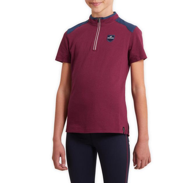 Camiseta-polo-infantil-hipismo-500-bordo-10-ANOS