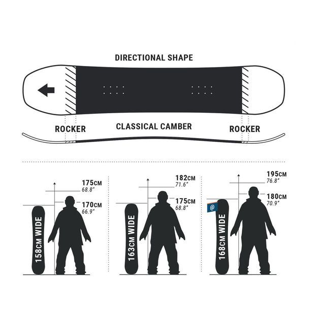 Snowboard-all-road-500-dark-168cm-wide-158-CM
