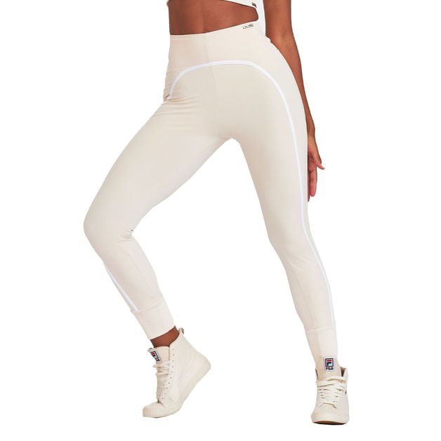 Calça Legging Caju Brasil Nakay Bicolor OFF-White - Feminina