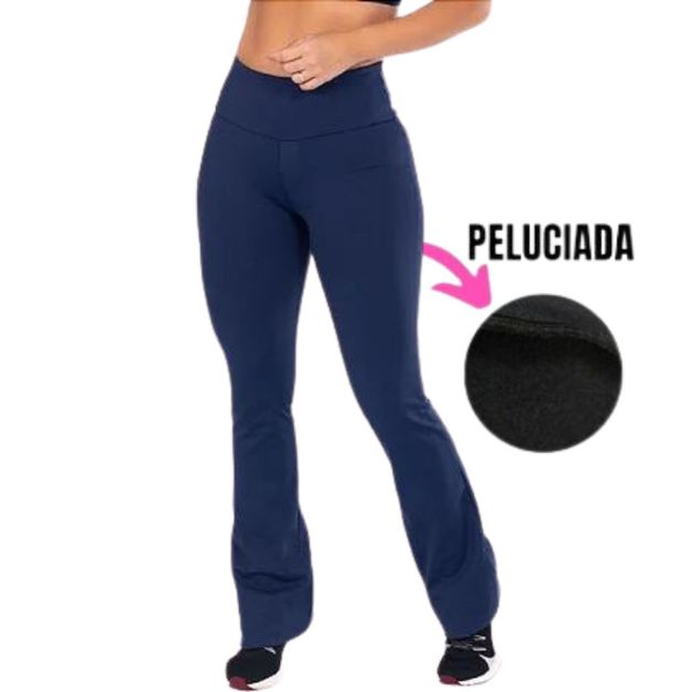 Calça Flare Peluciada Vekyo Bailarina Legging Cintura Alta Feminino