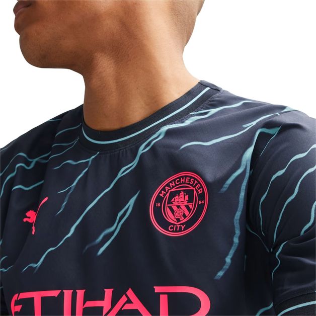 Camisa Manchester City 23/24 AWAY Jogador Masculina, Branco, PUMA