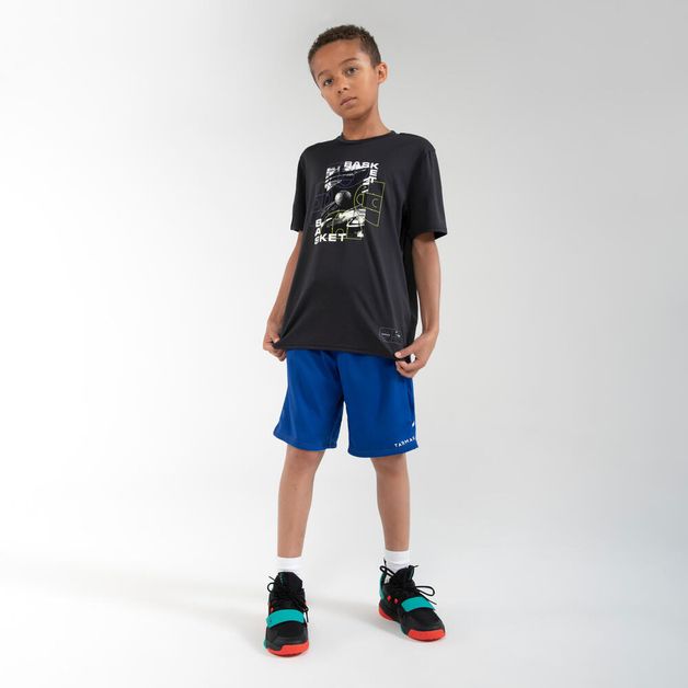 Camisa-infantil-de-basquete-TS500-preto-7-8-ANOS