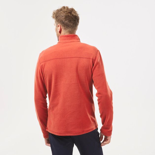 Blusa-fleece-masculina-de-trilha-e-trekking-MH100-laranja-3G