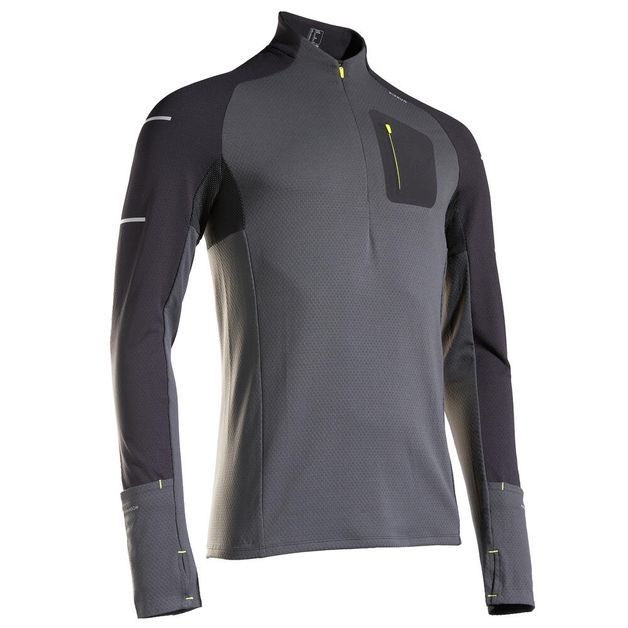 Camisa-comprida-Kiprun-Warm-Light-cinza-3G