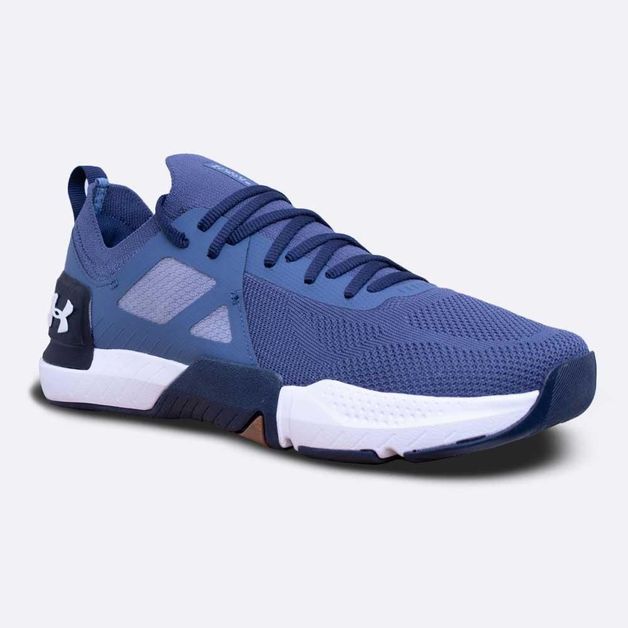 Under armour grey store and blue shoes