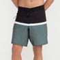 Bermuda Masculina de Surf Bolso com Zíper e Cintura Plana 18\" Olaian, verde-listrado, P