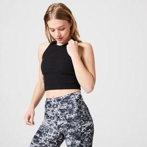 Regata Cropped Feminina de Treino 520 Preto