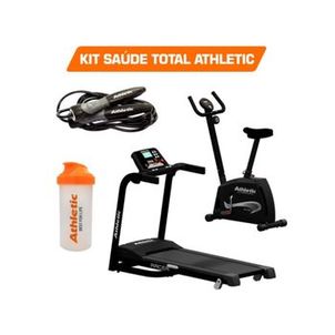 Kit saúde total Athletic Esteira + Bicicleta + Corda + Coqueteleira