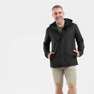 Jaqueta masculina Trilha 500 Impermeável Quechua Preto
