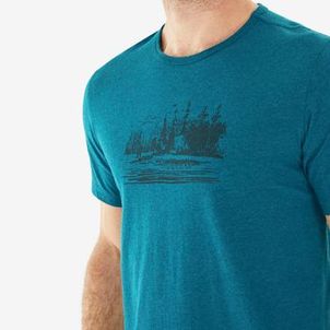 Camiseta masculina de trilha NH500 Azul-petroleo