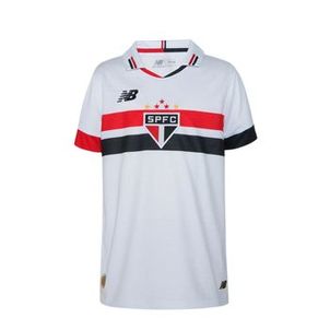 Camisa São Paulo 2024 New Balance Home SPFC Torcedor Infantil - Branca/Vermelha