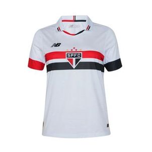 Camisa São Paulo 2024 New Balance Home SPFC Torcedora Feminina - Branca/Vermelha