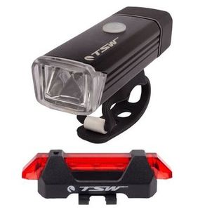 Kit farol 180 lumens + sinalizador pisca 15 lumens TSW USB