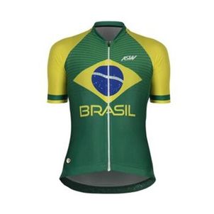 Camisa Ciclismo Feminina ASW CBC Verde e Amarelo