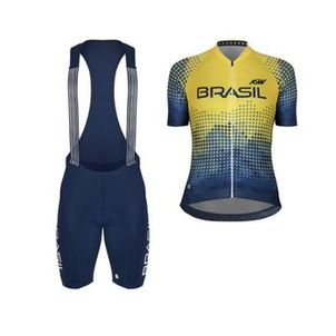 Conjunto Ciclismo Feminino ASW CBC Amarelo e Azul