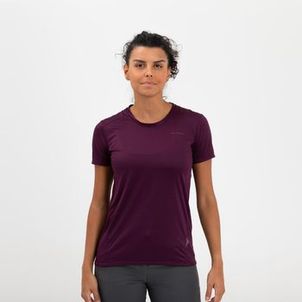Camiseta Feminina de Trilha Básica Quechua MH100 Roxo-escuro