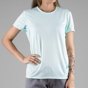 Camiseta Feminina de Trilha Básica Quechua MH100 Verde-claro