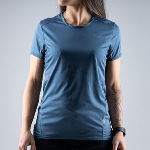 Camiseta Feminina de Trilha Básica Quechua MH100 Azul