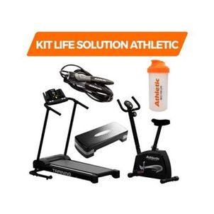 Kit life solution Athletic Esteira + Bicicleta + Corda + Step + Coqueteleira