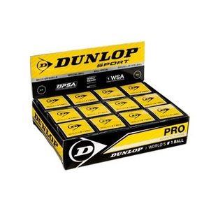 Caixa de Bola de Squash Dunlop Revelation Pro XX (2 pontos amarelos - Caixa com 12 bolas)