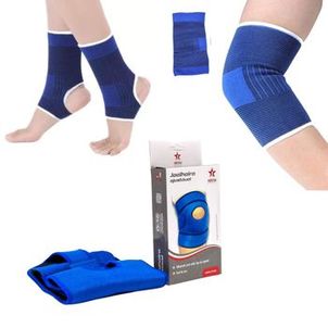 Kit Tornozeleira Cotoveleira Joelheira Elástica Ortopédica Protetor Muscular