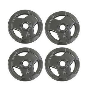 Kit 4 Anilhas Sport 4 Kg Emborrachada Furo Standad