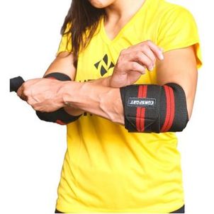 Par de Cotoveleira para Musculação  - Preto e Vermelho