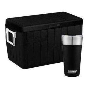 Kit Camping Coleman - Caixa Térmica 45,4L Adventure All Black e Copo Térmico com Tampa 600ml Preto
