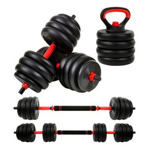 Kit Halteres 6 Em 1 Peso Musculação Até 40kg Ajustável Preto Halter Anilha